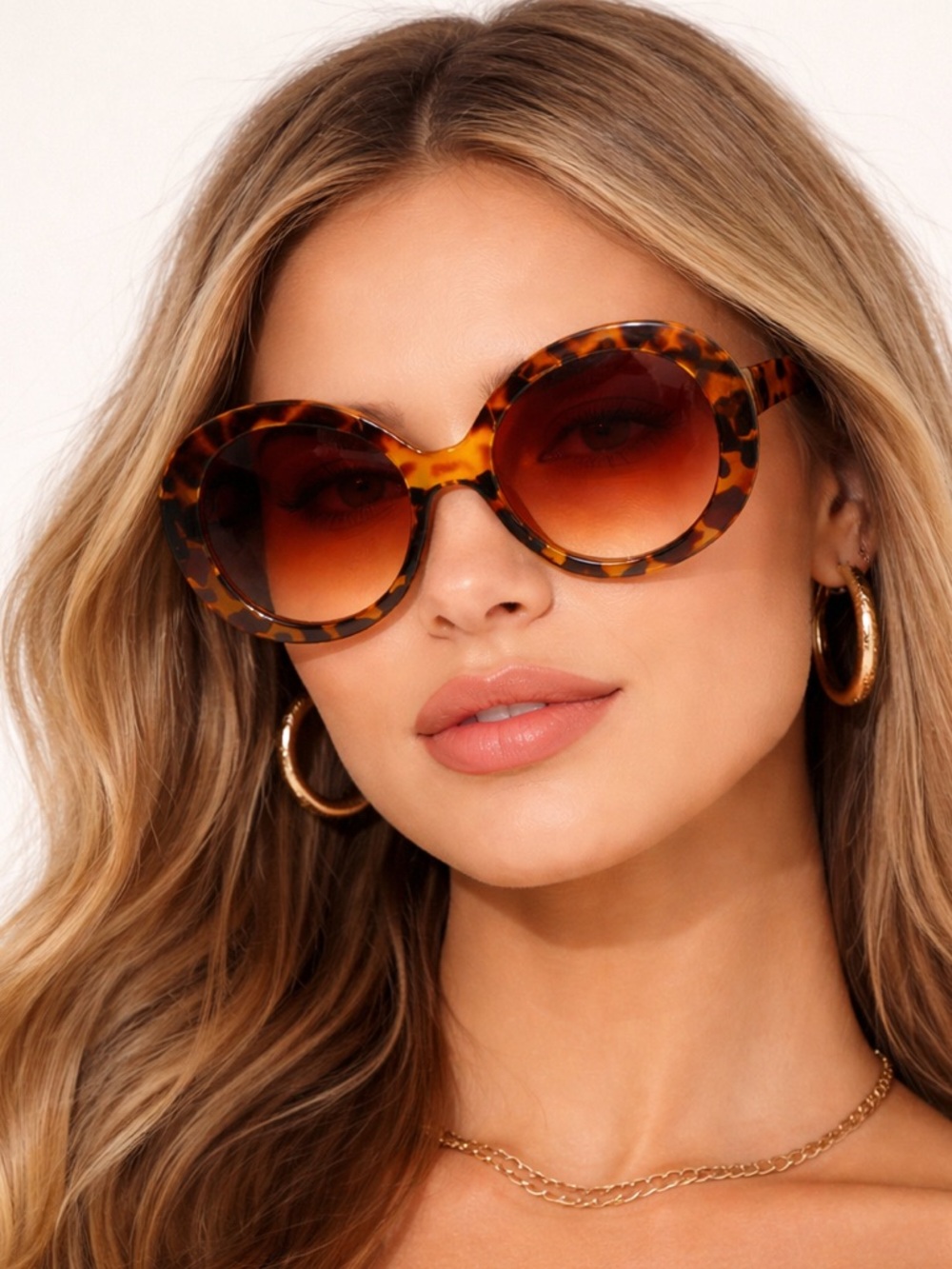Tobi Oversized Round Tortoise Shell Sunglasses